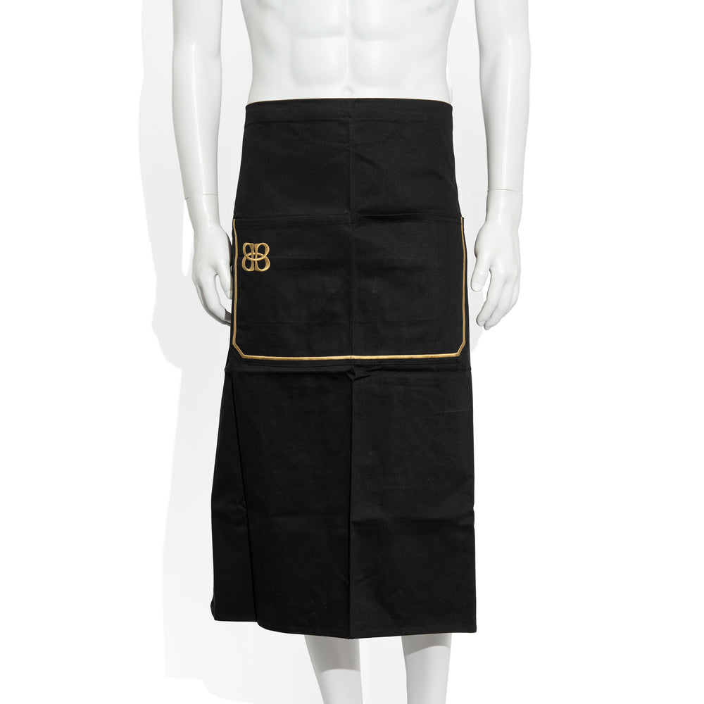 Tablier de bar en tissu mélangé « Baileys » pour verre à liqueur, style bistrot, noir/doré, long
