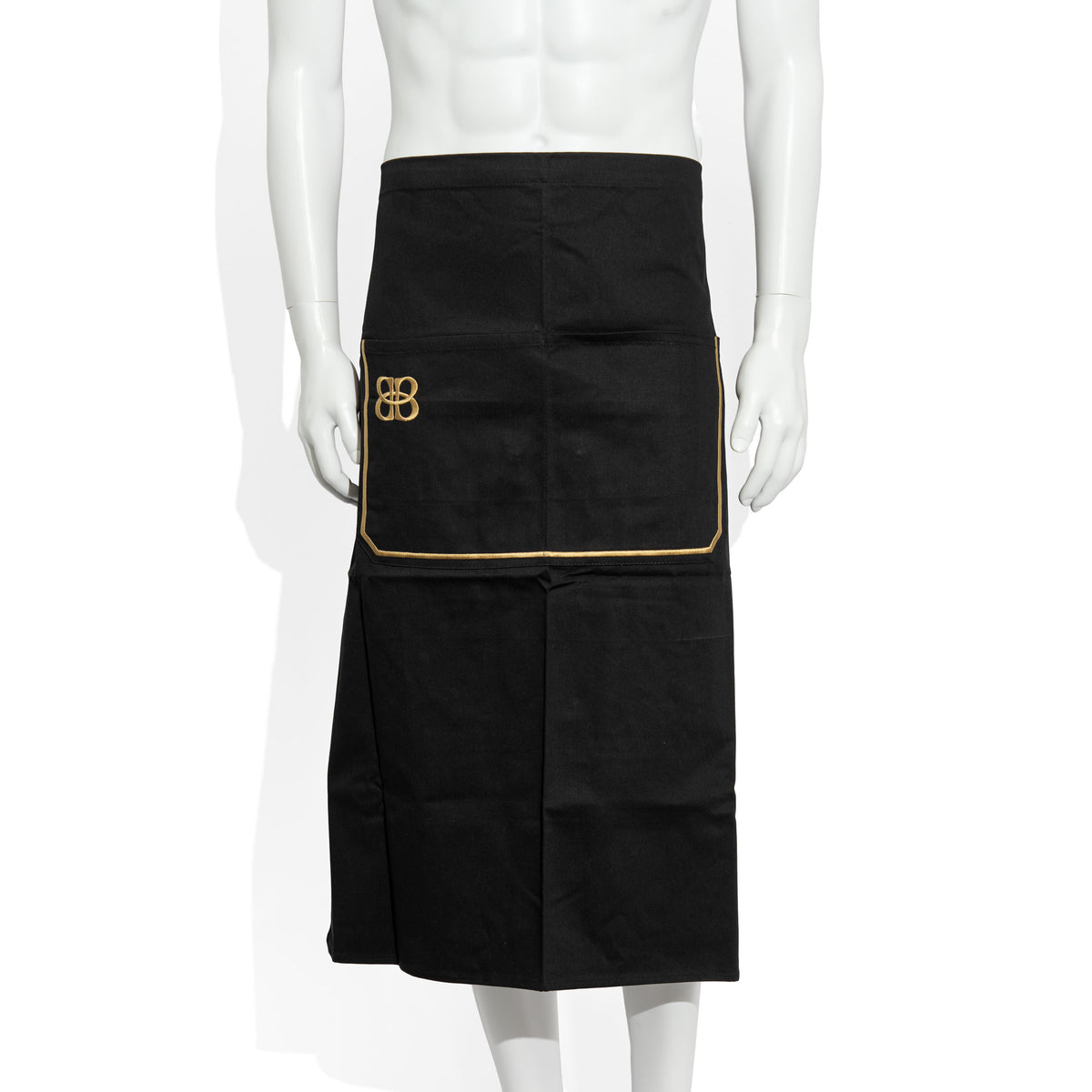 Tablier de bar en tissu mélangé « Baileys » pour verre à liqueur, style bistrot, noir/doré, long