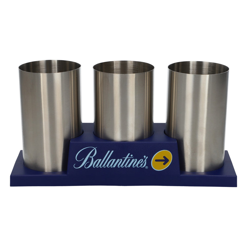Ballantines Whiskey Présentoir de table Porte-bouteilles Organiseur de bar Acier inoxydable