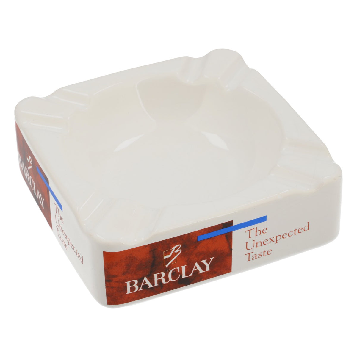 Cendrier Barclay Cendrier en céramique rétro années 80 blanc 13 x 13 cm – Vue 2