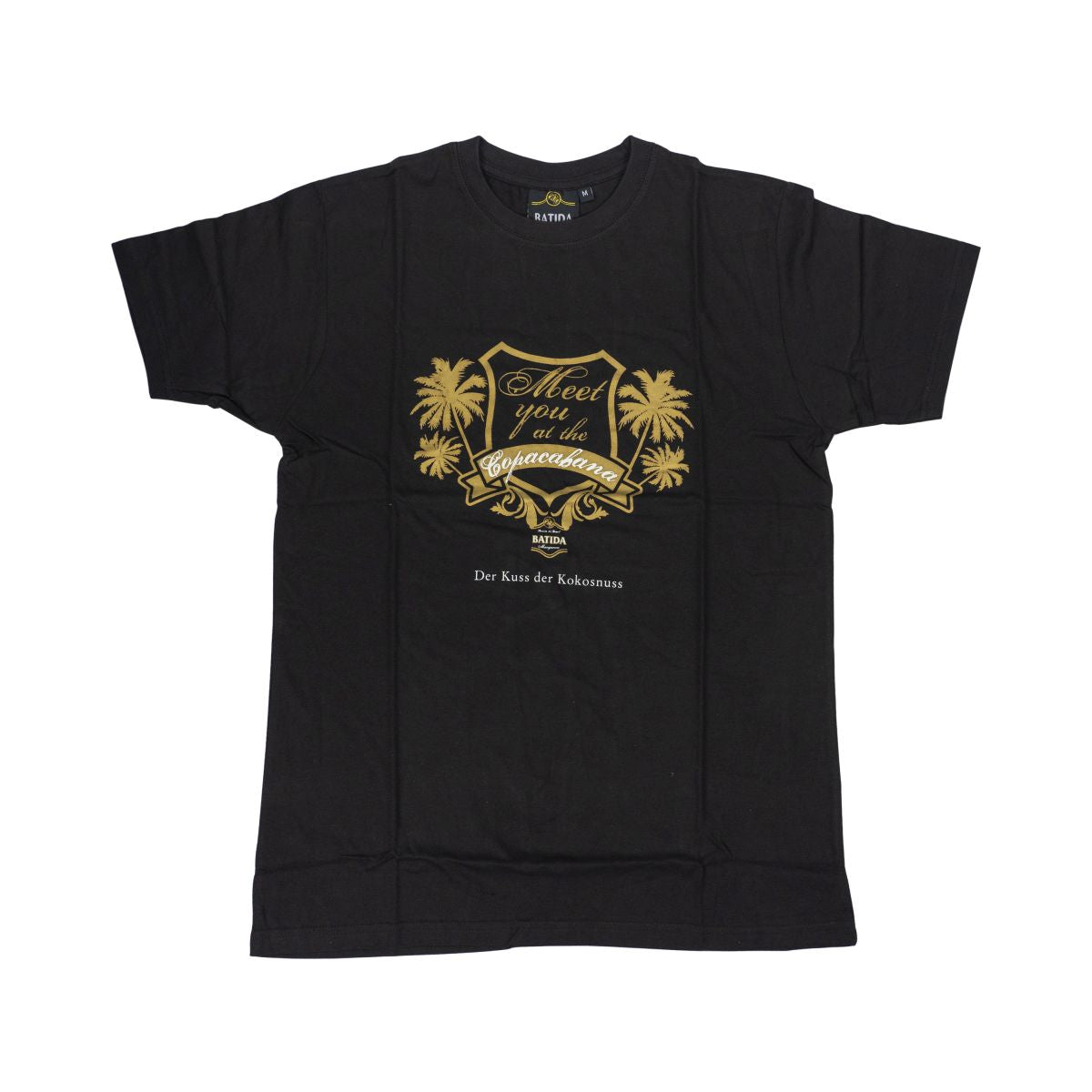 T-shirt Batida de Coco pour homme, taille M, noir, motif doré, vêtement, produit dérivé