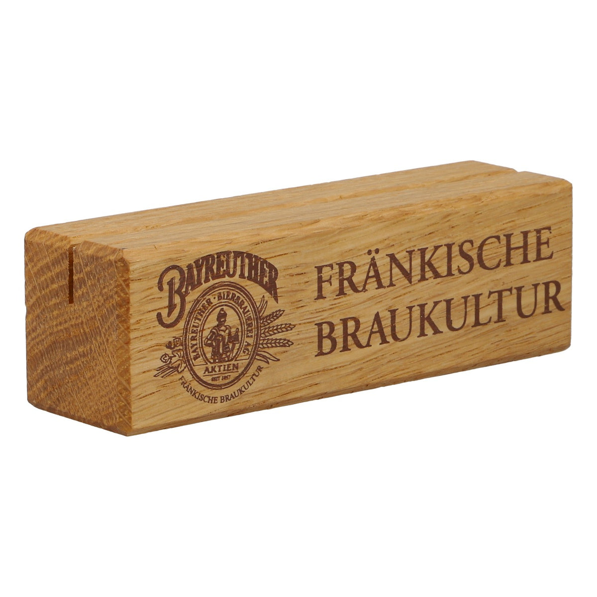Bayreuther Brauhaus, présentoir de table en bois massif « Culture brassicole franconienne » ne