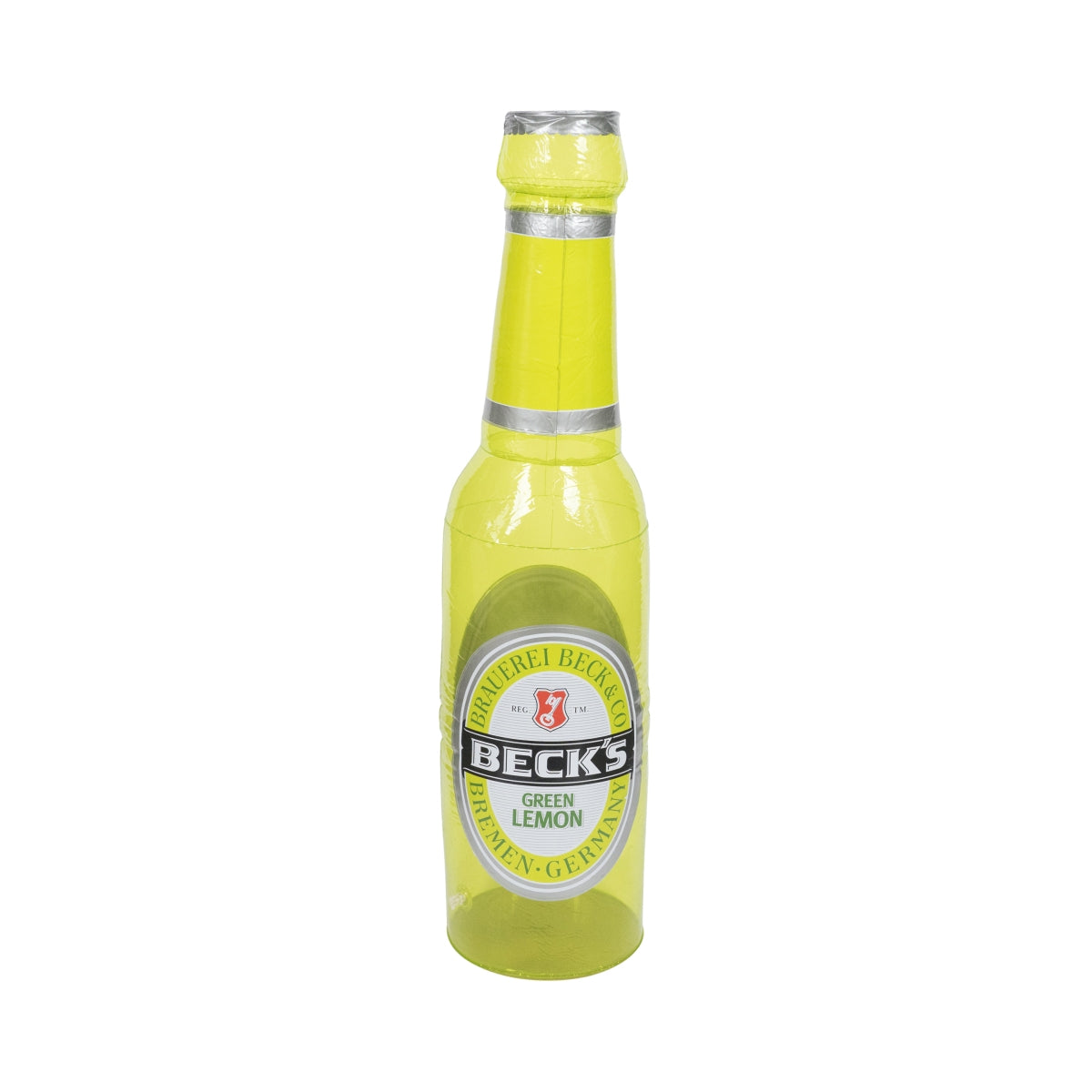 Bouteille gonflable Becks 1,5 m, support gonflable, événementiel, publicitaire, citron vert