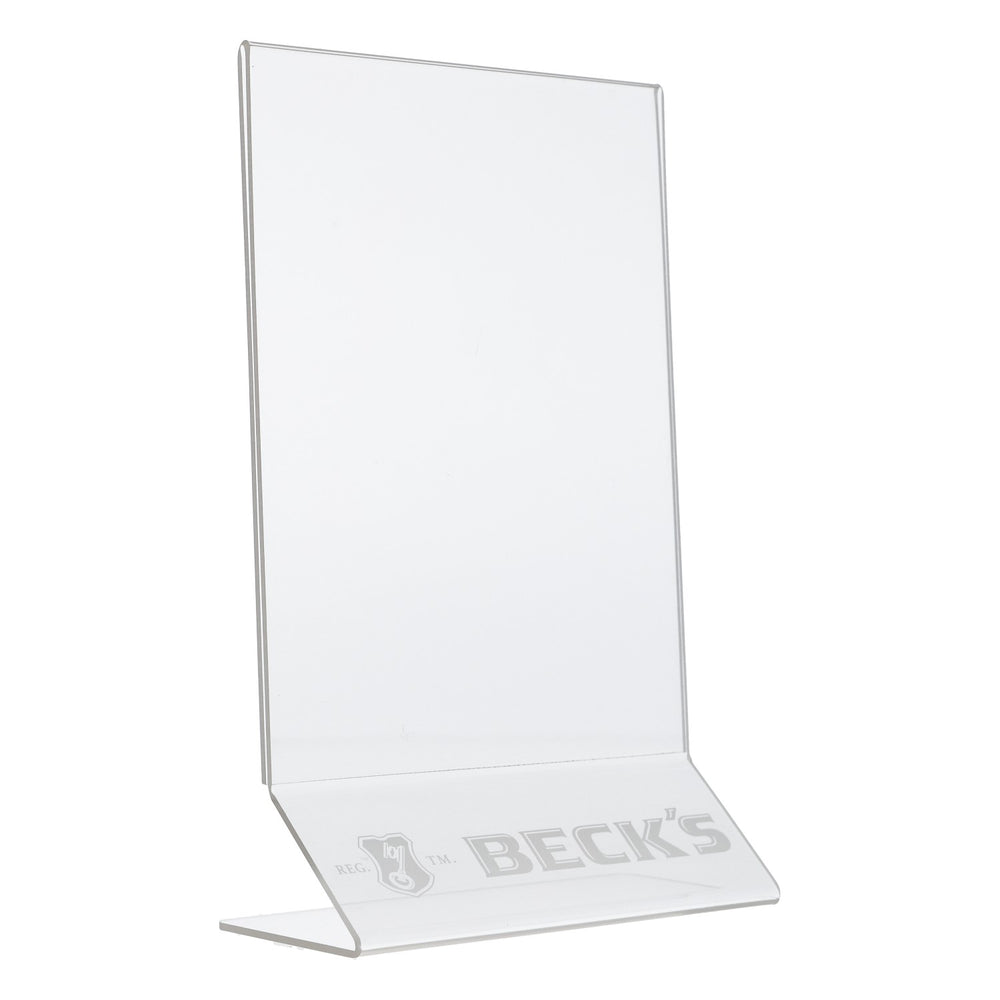 Becks Bier Présentoir de menu transparent en plastique