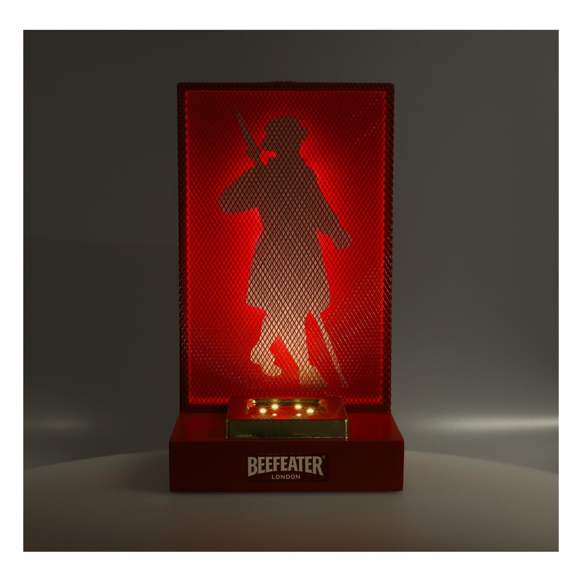 Présentoir à bouteille LED « Beefeater Gin Glorifier » avec grille en aluminium, batterie et bloc d'alimentation – Vue 5