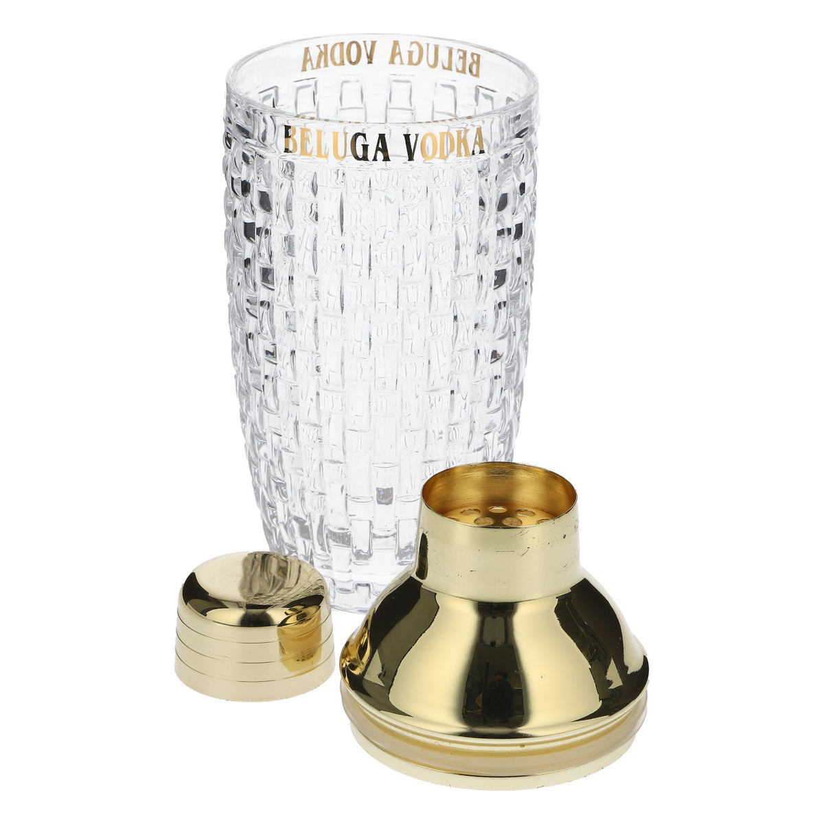 Beluga Vodka Shaker en acier inoxydable Accessoires de bar Couvercle anodisé doré – Vue 4