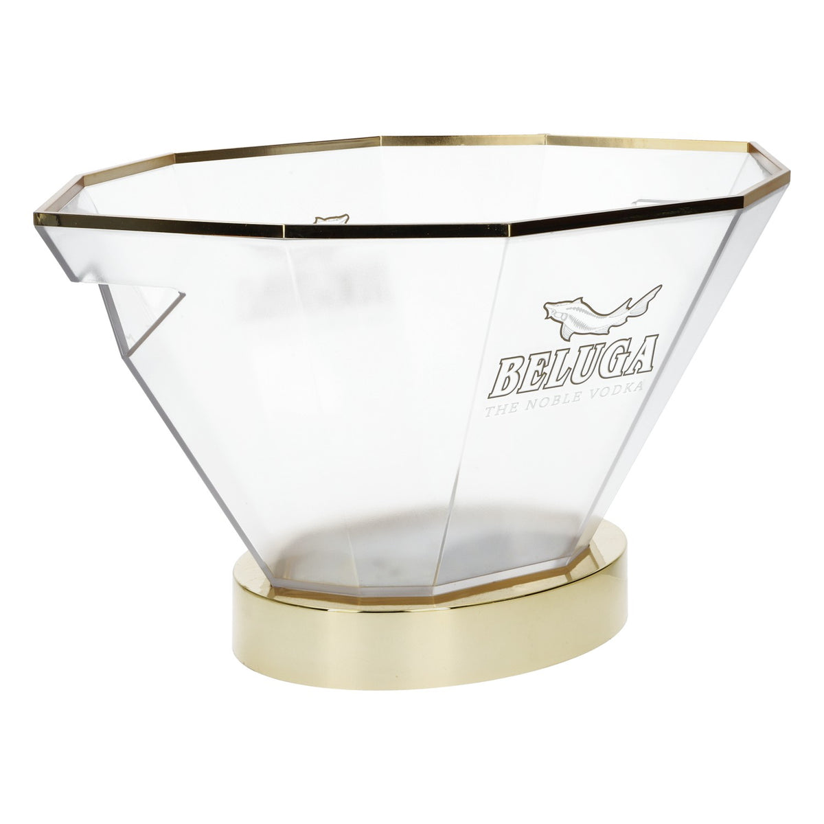 Refroidisseur de bouteille pour vodka Beluga avec LED et batterie rechargeable, doré/transparent – Accessoire de bar de luxe – Vue 2
