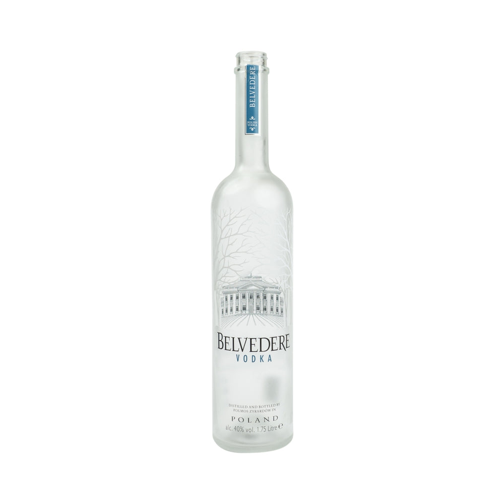 Bouteille vide de vodka Belvedere 1,75 l avec lampe décorative LED et tirelire Empty Bottle Bar