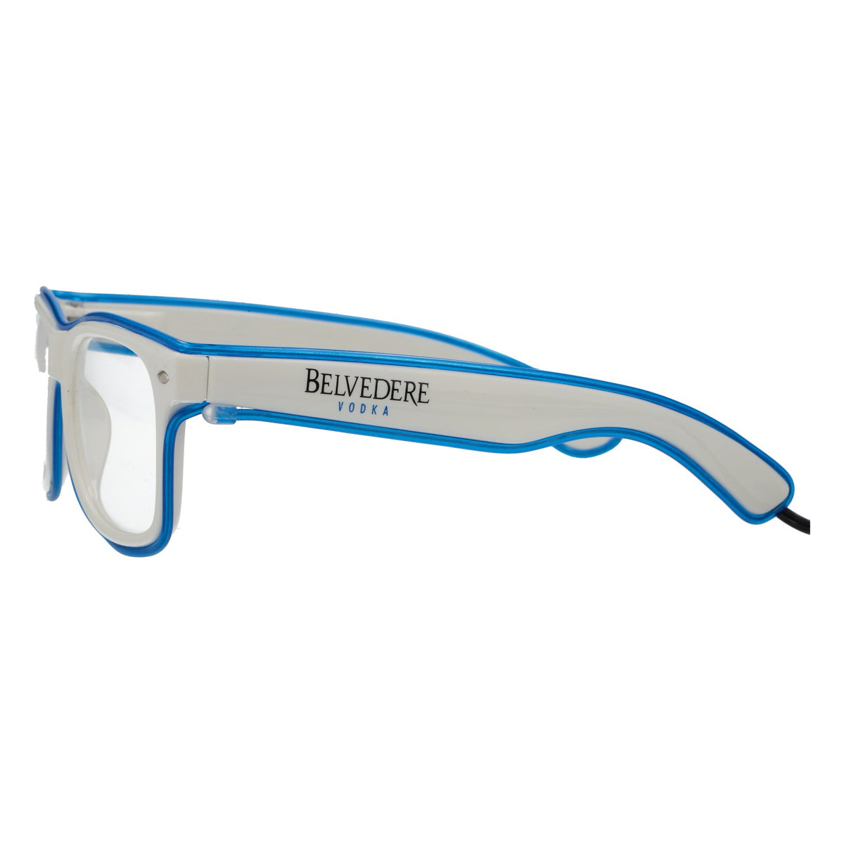 Lunettes Belvedere Vodka LED Lunettes de soleil Lunettes de fête Lunettes Mall Monture bleue – Vue 2