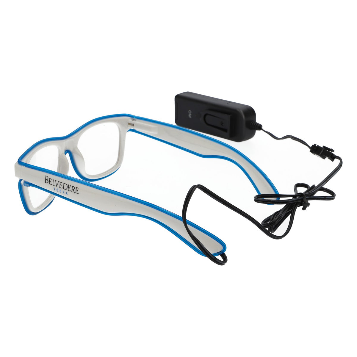 Lunettes Belvedere Vodka LED Lunettes de soleil Lunettes de fête Lunettes Mall Monture bleue – Vue 4