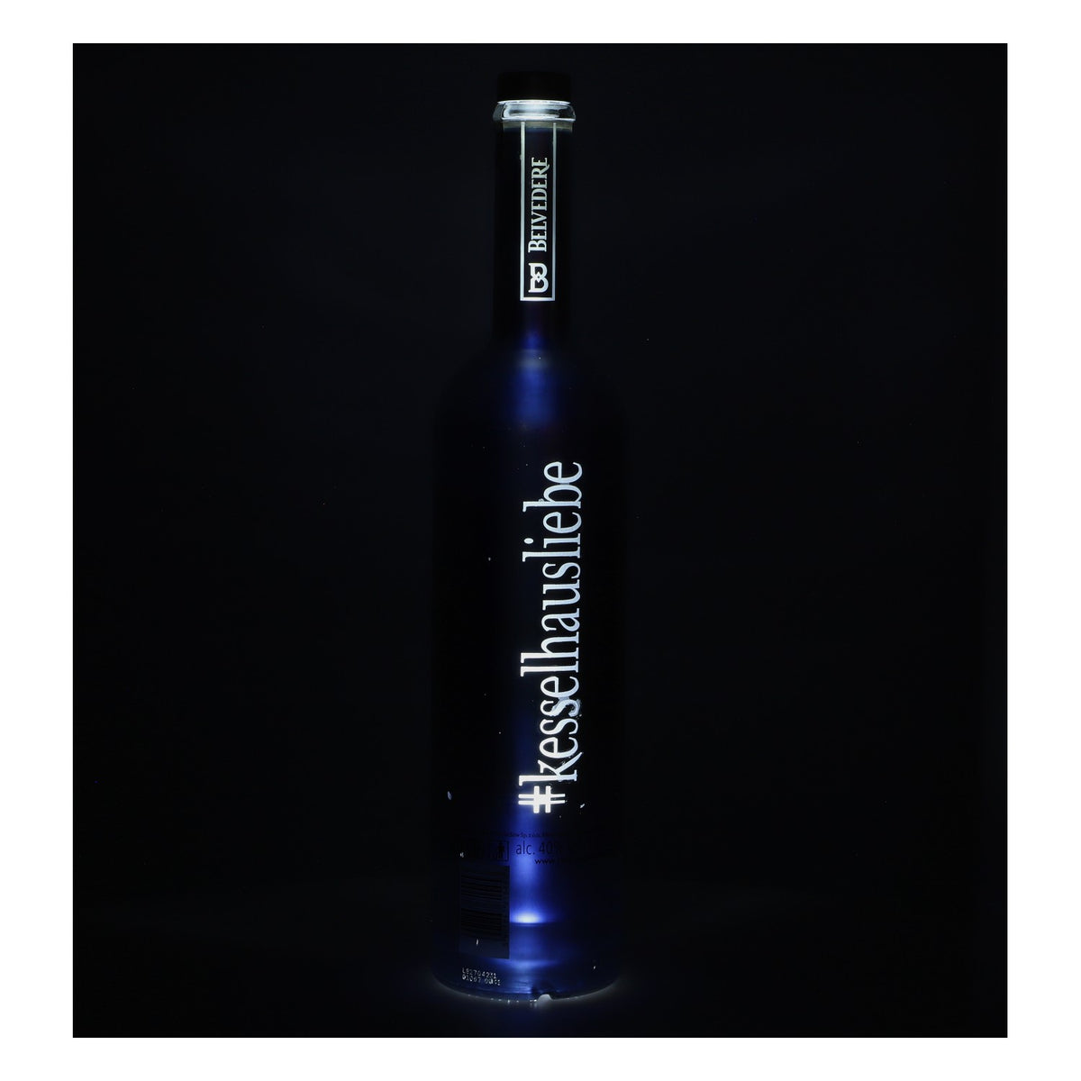 Bouteille de présentation Belvedere Vodka 1,75 l, bouteille vide « Chrome Edition » avec LED, d'occasion – Vue 4