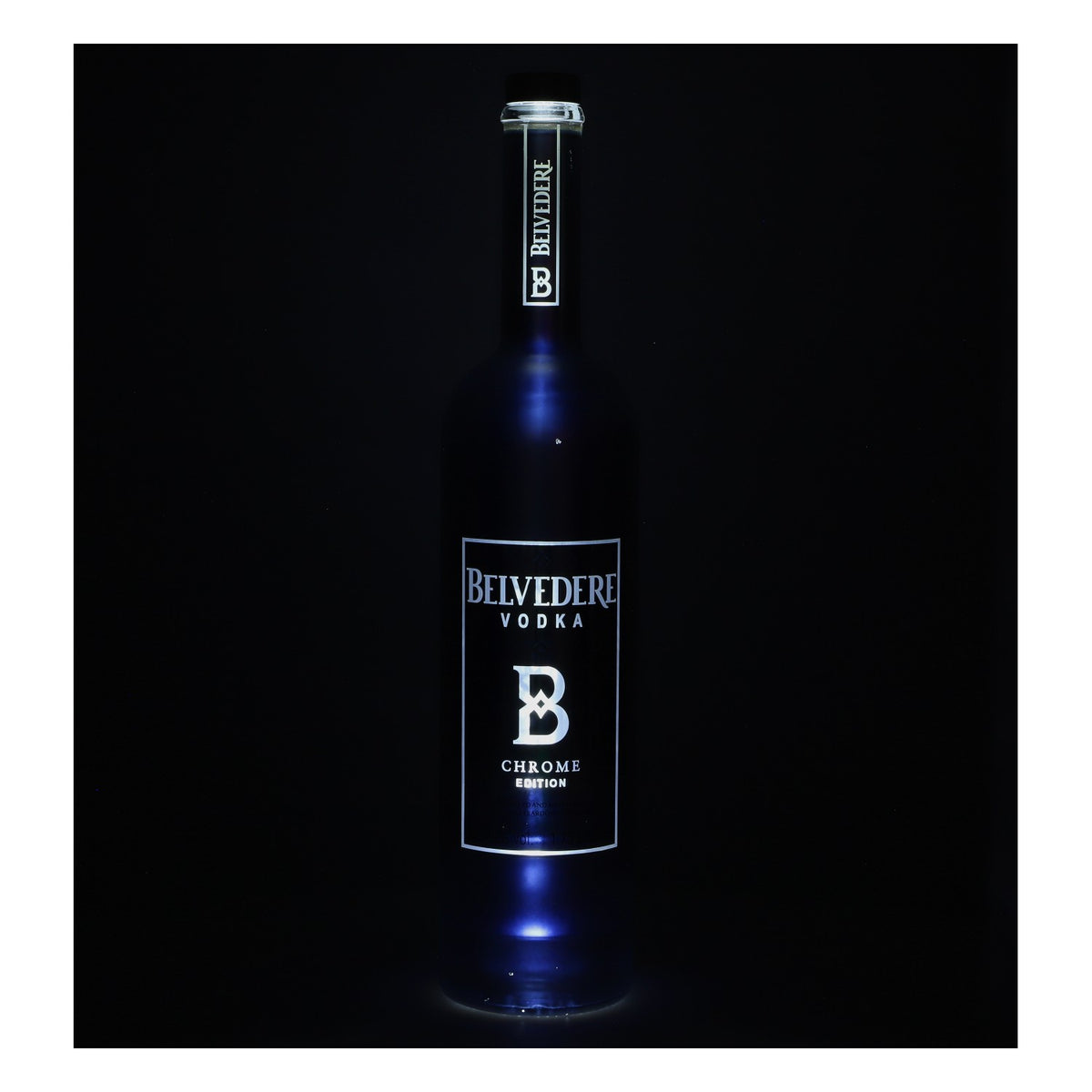 Bouteille de présentation Belvedere Vodka 1,75 l, bouteille vide « Chrome Edition » avec LED, d'occasion – Vue 5