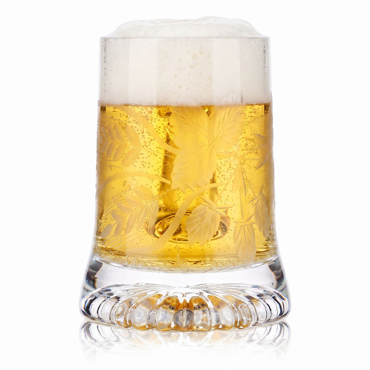 Verre à bière, chope à bière, verre à bière, chope de bière 0,44 l, logo gravé, fond en étoile en relief