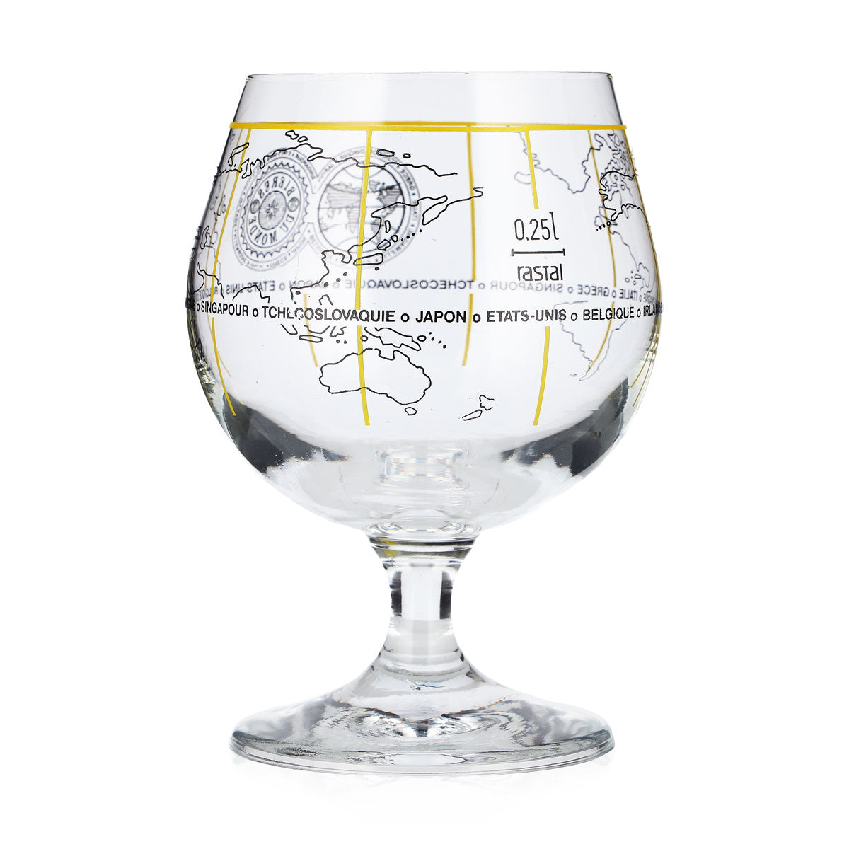 Verre à bière « Bieres du Monde » 0,25 l, forme de coupe, carte du monde, Rastal – Vue 3