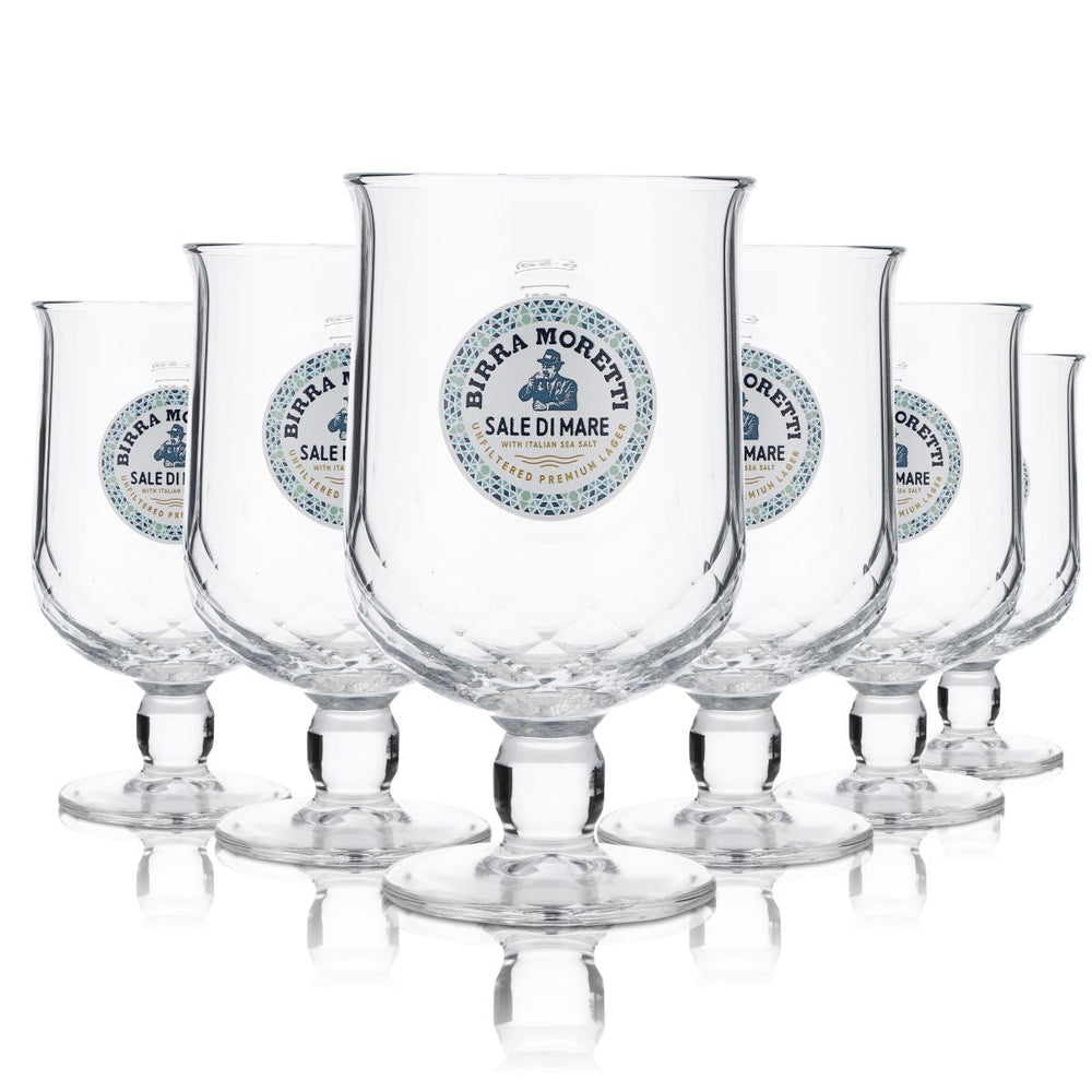 6x Birra Moretti verre 0,25l coupe tulipe champignon Sale di Mare édition spéciale set de verres