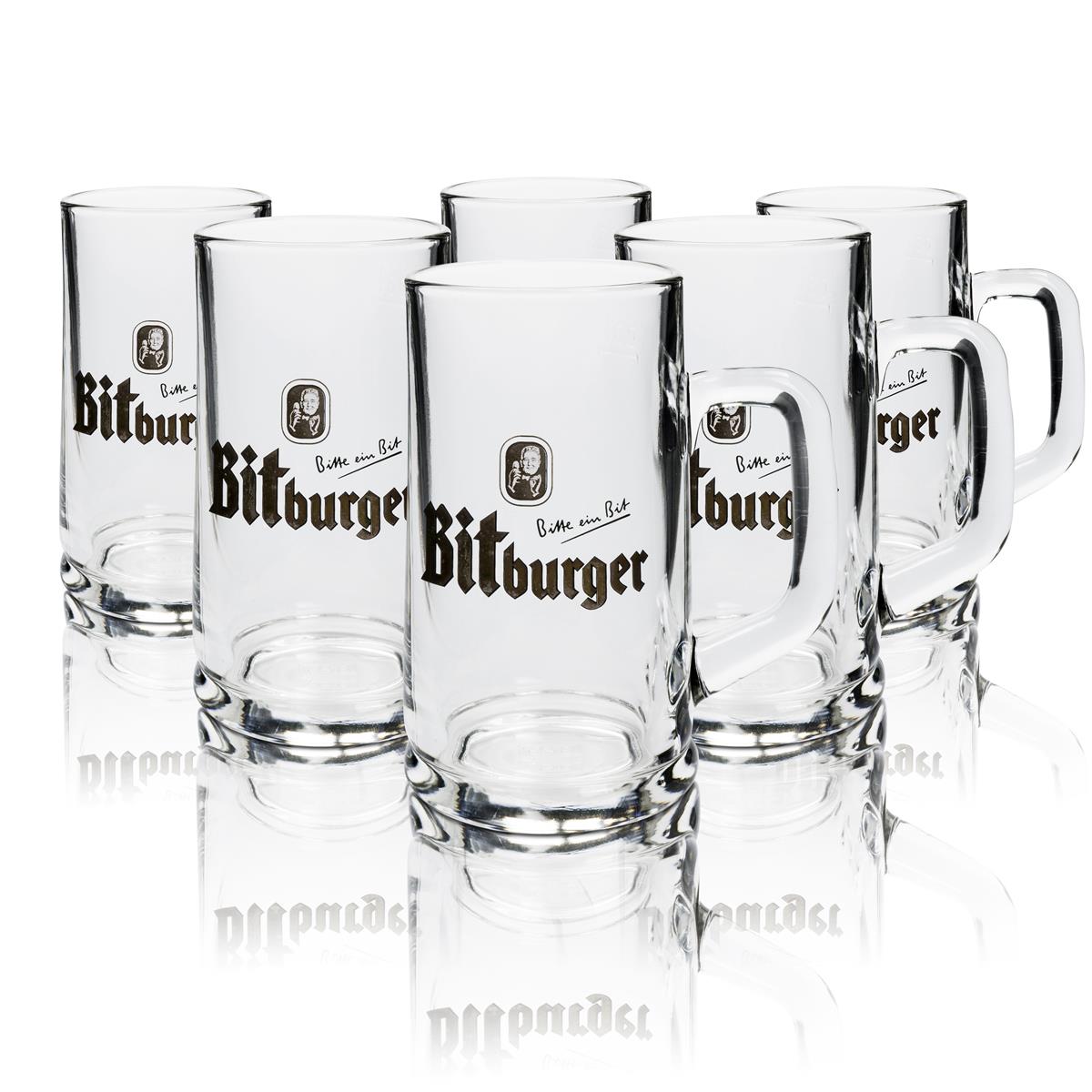 Lot de bière Bitburger Bar Set III comprenant 6 chopes, 6 verres, un décapsuleur et un porte-couvercle – Vue 5