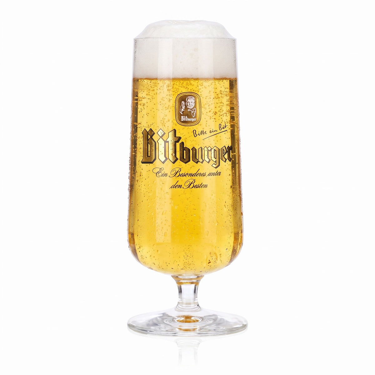 Verre à bière Bitburger 0,25 l, coupe « Une bière d'exception parmi les meilleures » Sahm