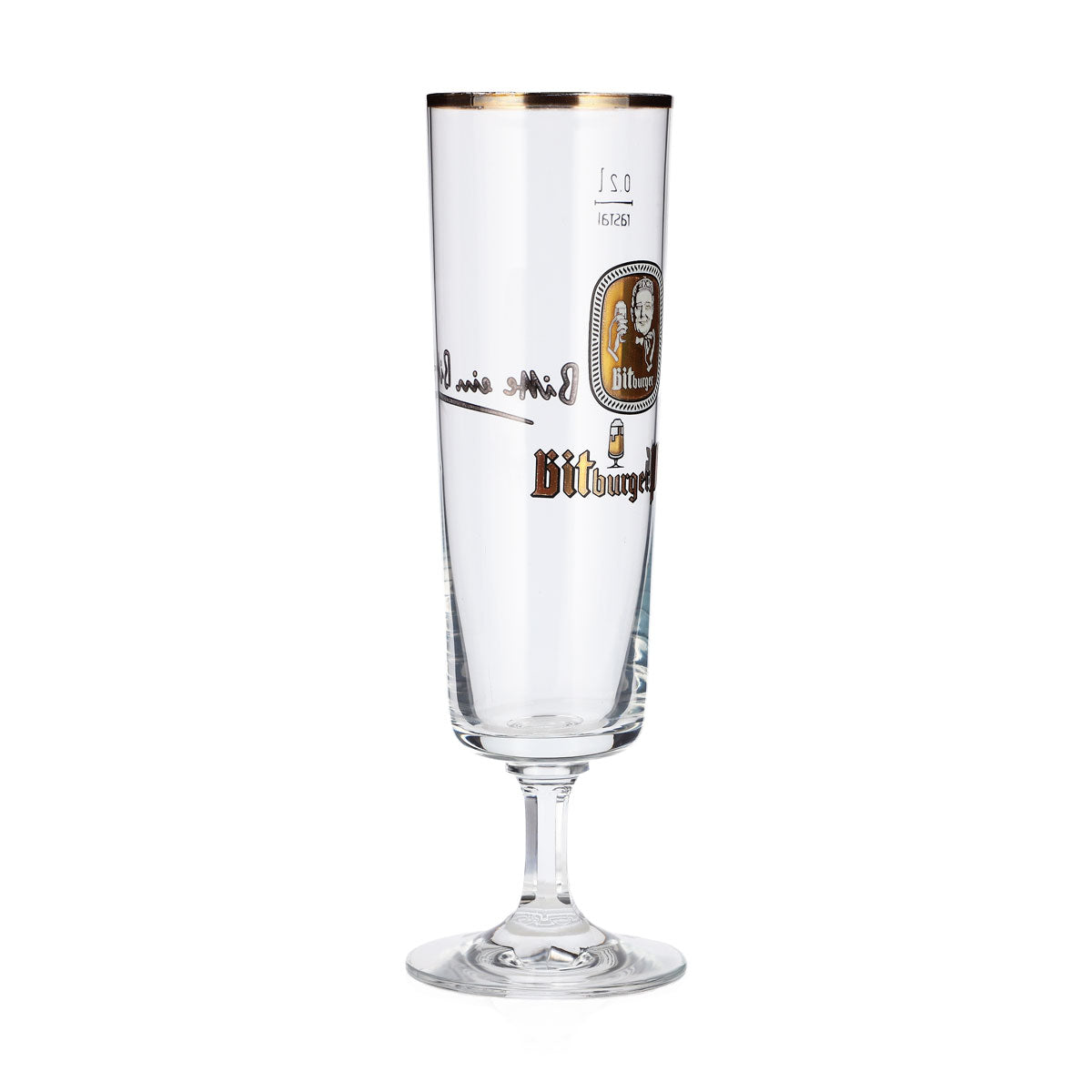 Verre à bière Bitburger 0,2 l, forme tulipe, bord doré, verre à bière Rastal, verre à pied – Vue 2