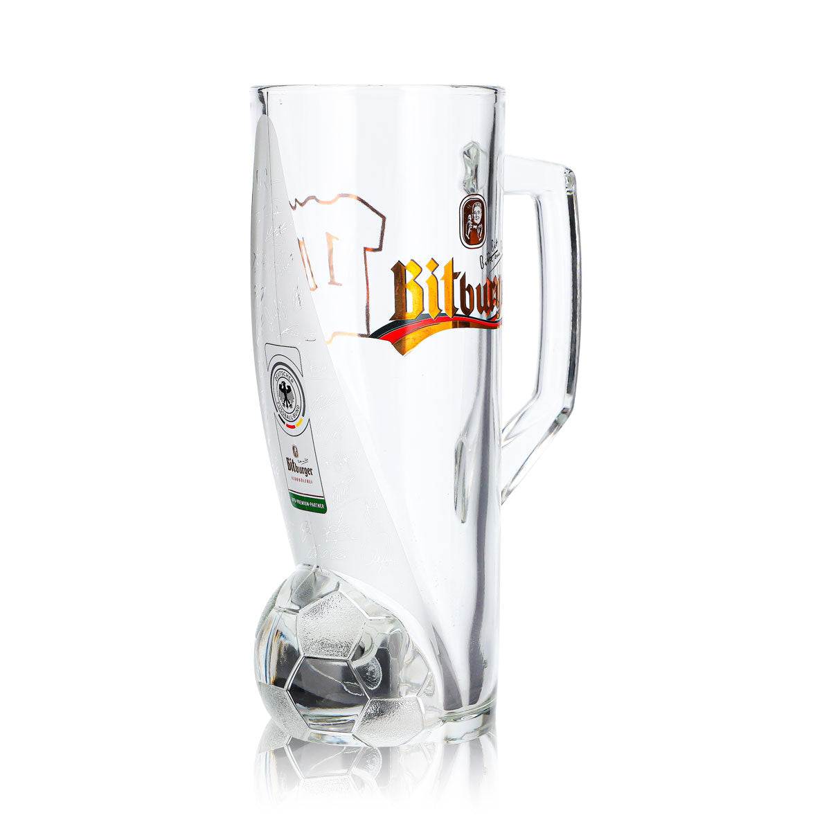 Verre à bière Bitburger 0,4 l, chope DFB Premium sans alcool, numéro de maillot 1 – Vue 3