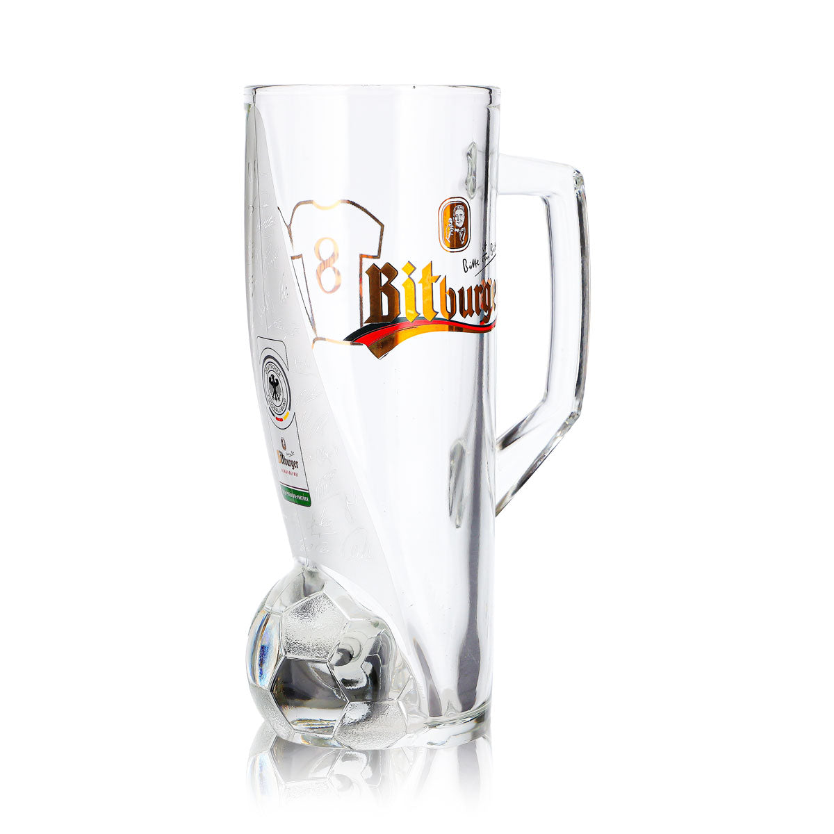 Verre à bière Bitburger 0,4 l, chope DFB Premium sans alcool, numéro de maillot 8 – Vue 3