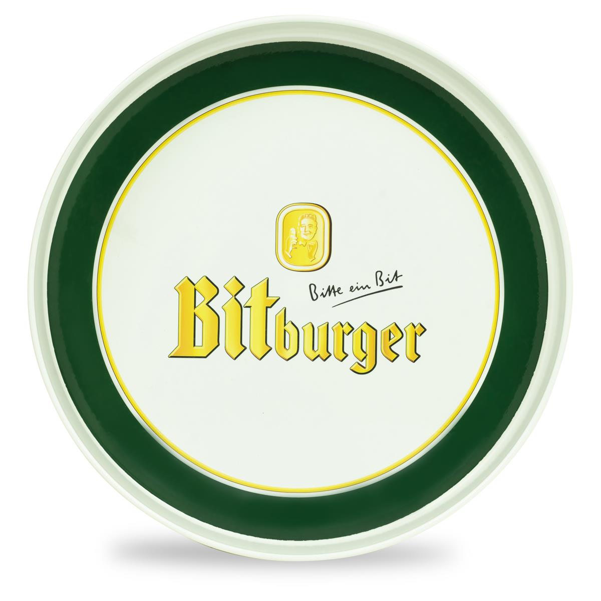 Plateau à bière Bitburger Plateau de service Plateau de serveur blanc antidérapant à rebords hauts