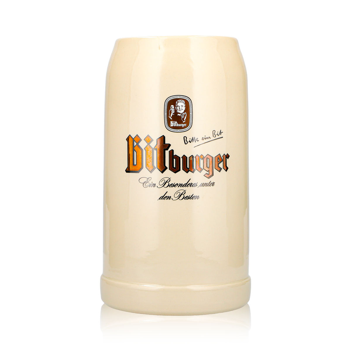 Chope de bière Bitburger 3 l XXXL en faïence, brasserie Seidel