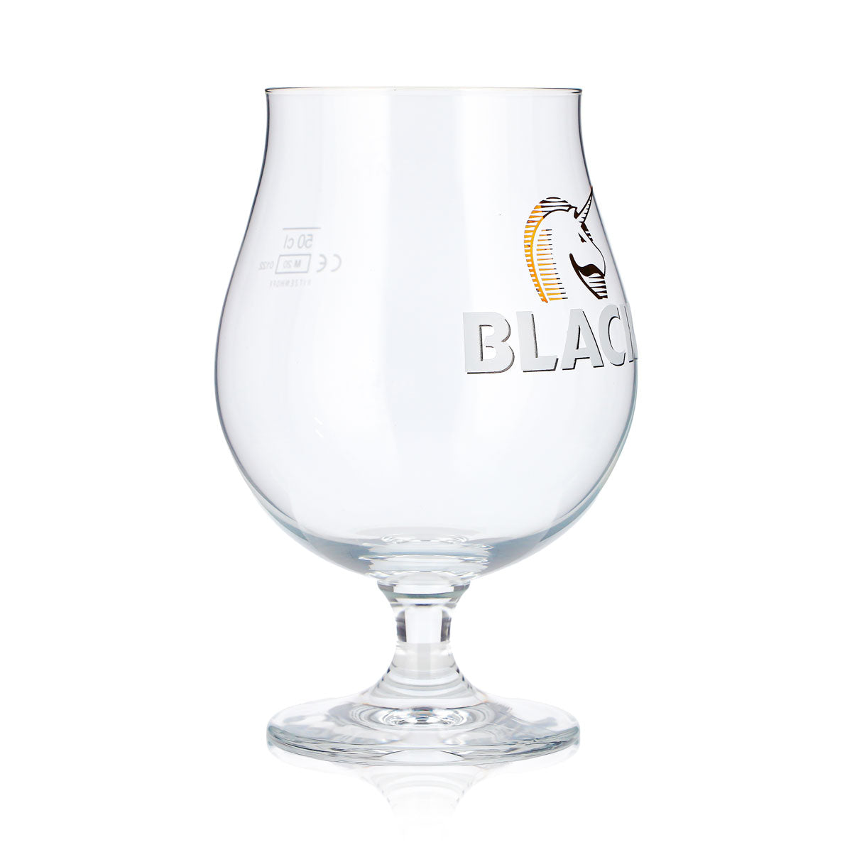 Verre à bière noir 0,5 l, forme de coupe, logo licorne, inscription blanche « Ritzenhoff » – Vue 2