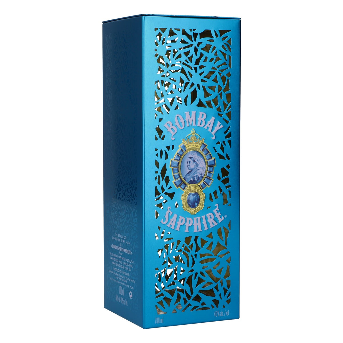 Boîte en métal pour bouteille de gin Bombay Sapphire, décoration de cuisine, 700 ml, bleu