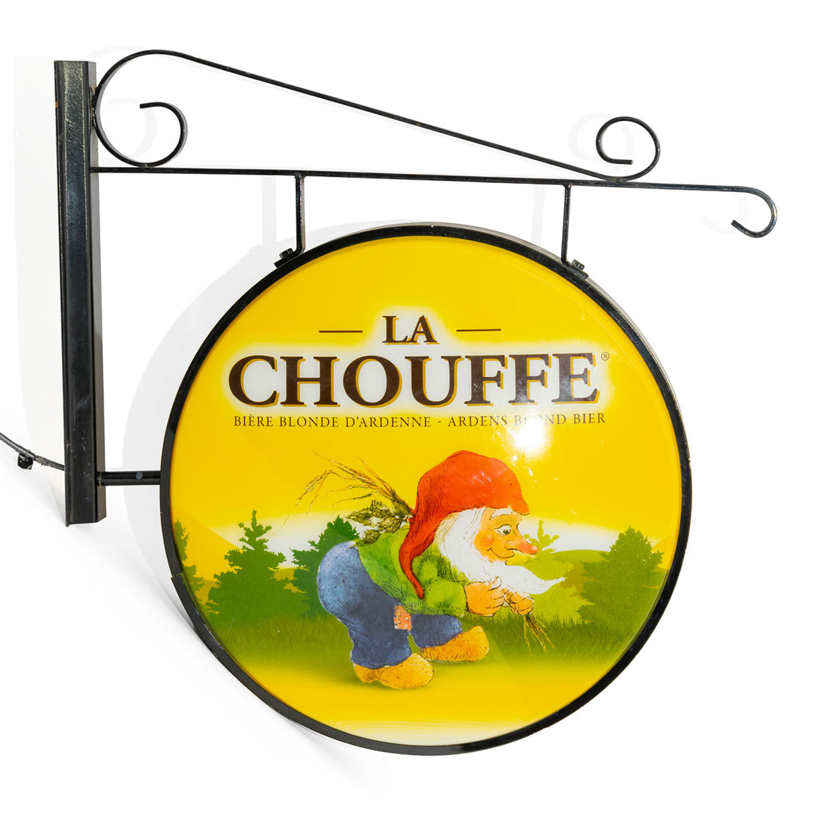 Brasserie D'Achouffe Enseigne lumineuse avec support mural noir – Vue 2