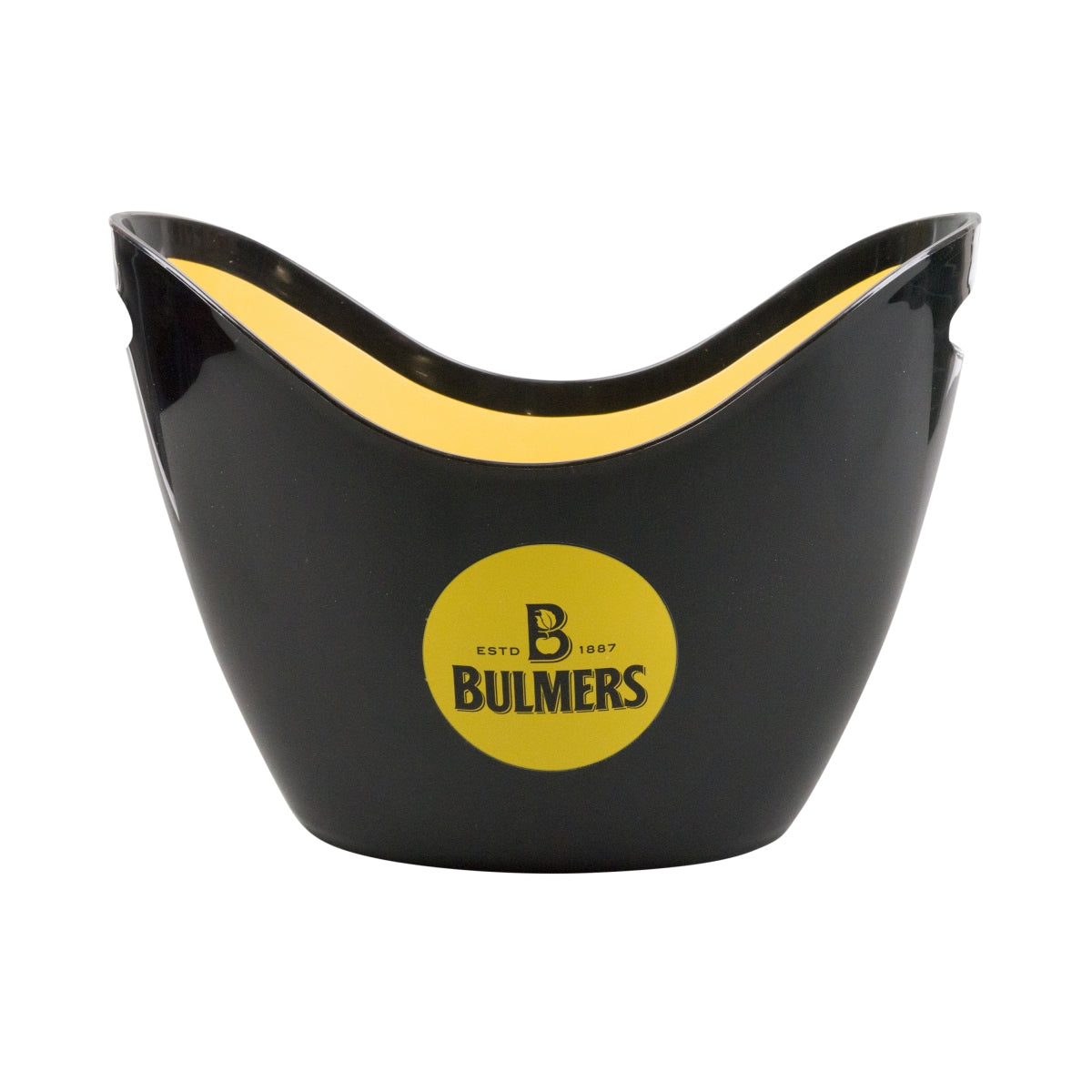Bulmers Whisky Refroidisseur de bouteille Bac à glaçons noir jaune ouvert avec pelle – Vue 2