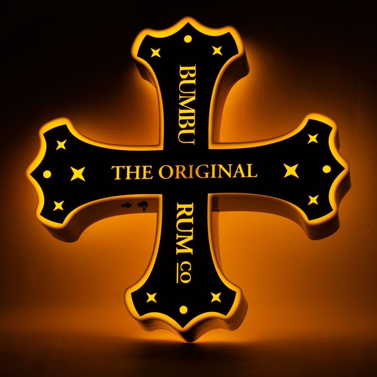 Bumbu Rum Enseigne lumineuse LED Publicité lumineuse Glorifier Croix Bouteille Lumière