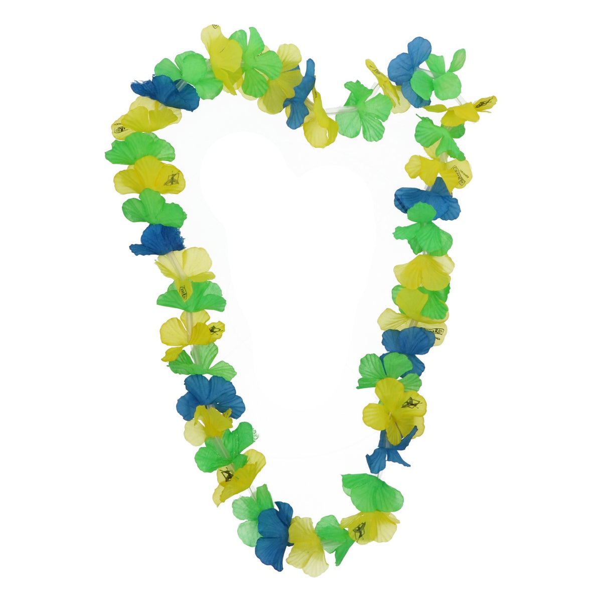 Collier Canario Rum, collier de fleurs style brésilien, jaune, vert, bleu, décoration de fête