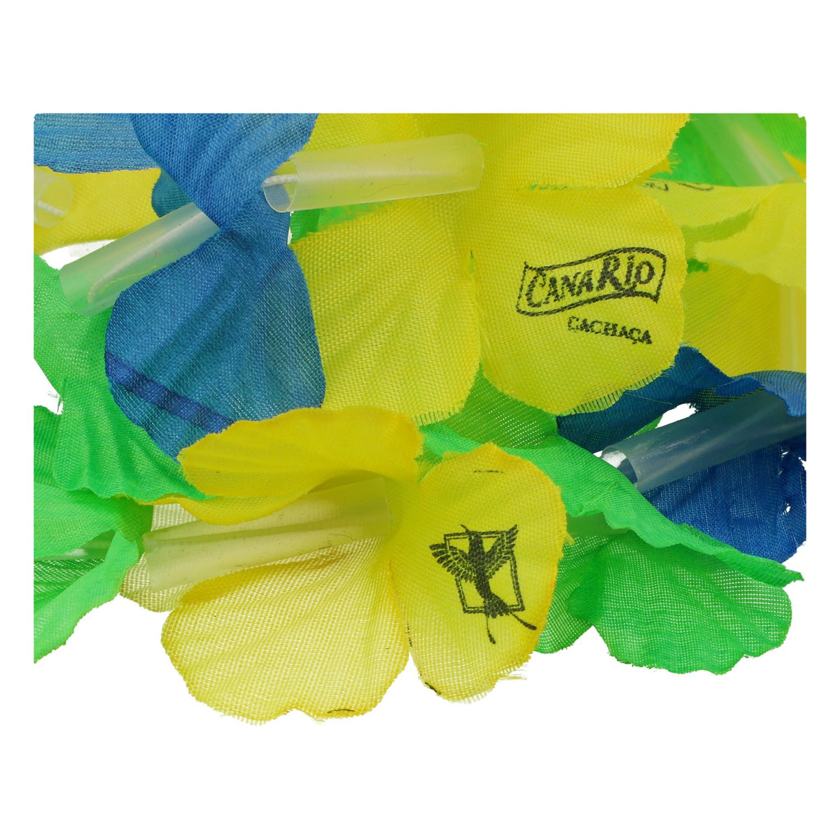Collier Canario Rum, collier de fleurs style brésilien, jaune, vert, bleu, décoration de fête – Vue 2