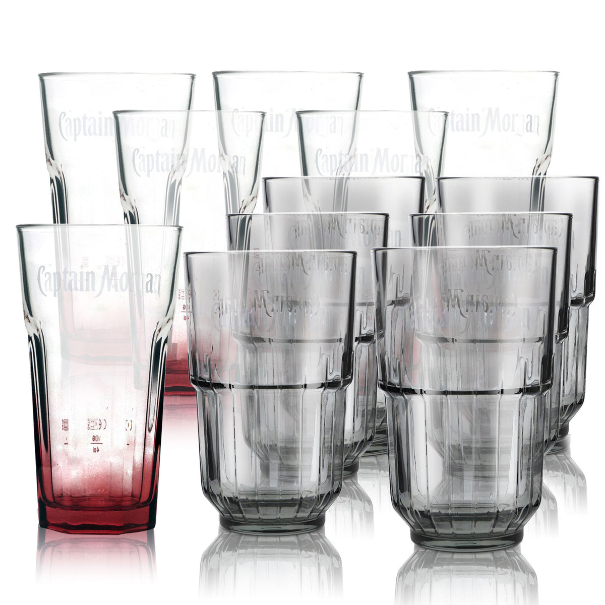 Ensemble Captain Morgan Bar Bundle Set I composé de 12 verres à long drink différents