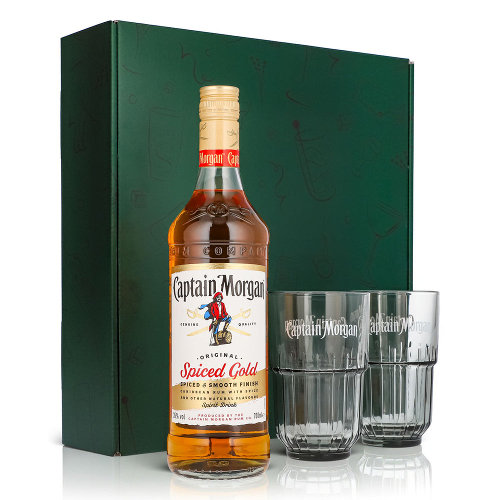 Coffrets cadeaux Captain Morgan vert Verre à long drink Relief