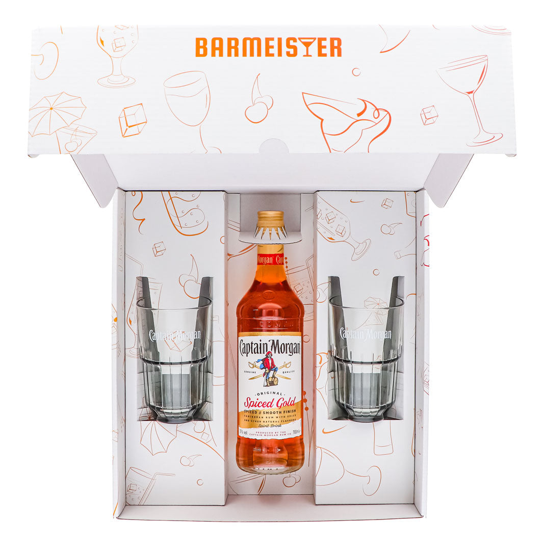 Coffrets cadeaux Captain Morgan blanc Verre à long drink Relief – Vue 5