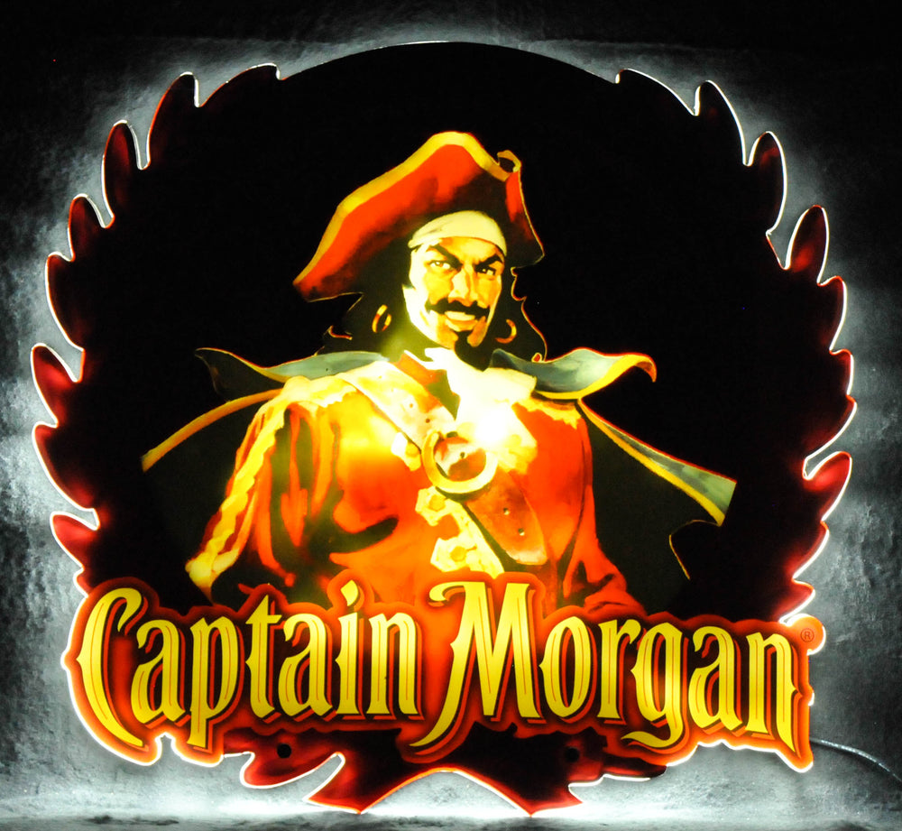 Capitaine Morgan Enseigne lumineuse LED Luminated Wallsign Décoration murale Décoration de bar 57 x 53 cm