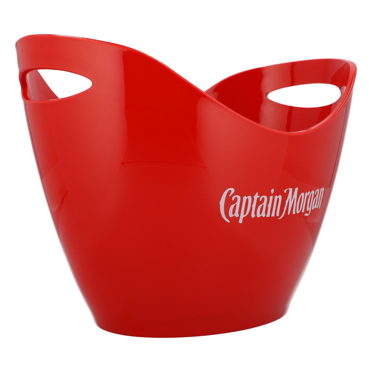 Refroidisseur à bouteille Captain Morgan Rum Seau à glace rouge avec logo blanc des deux côtés – Vue 2