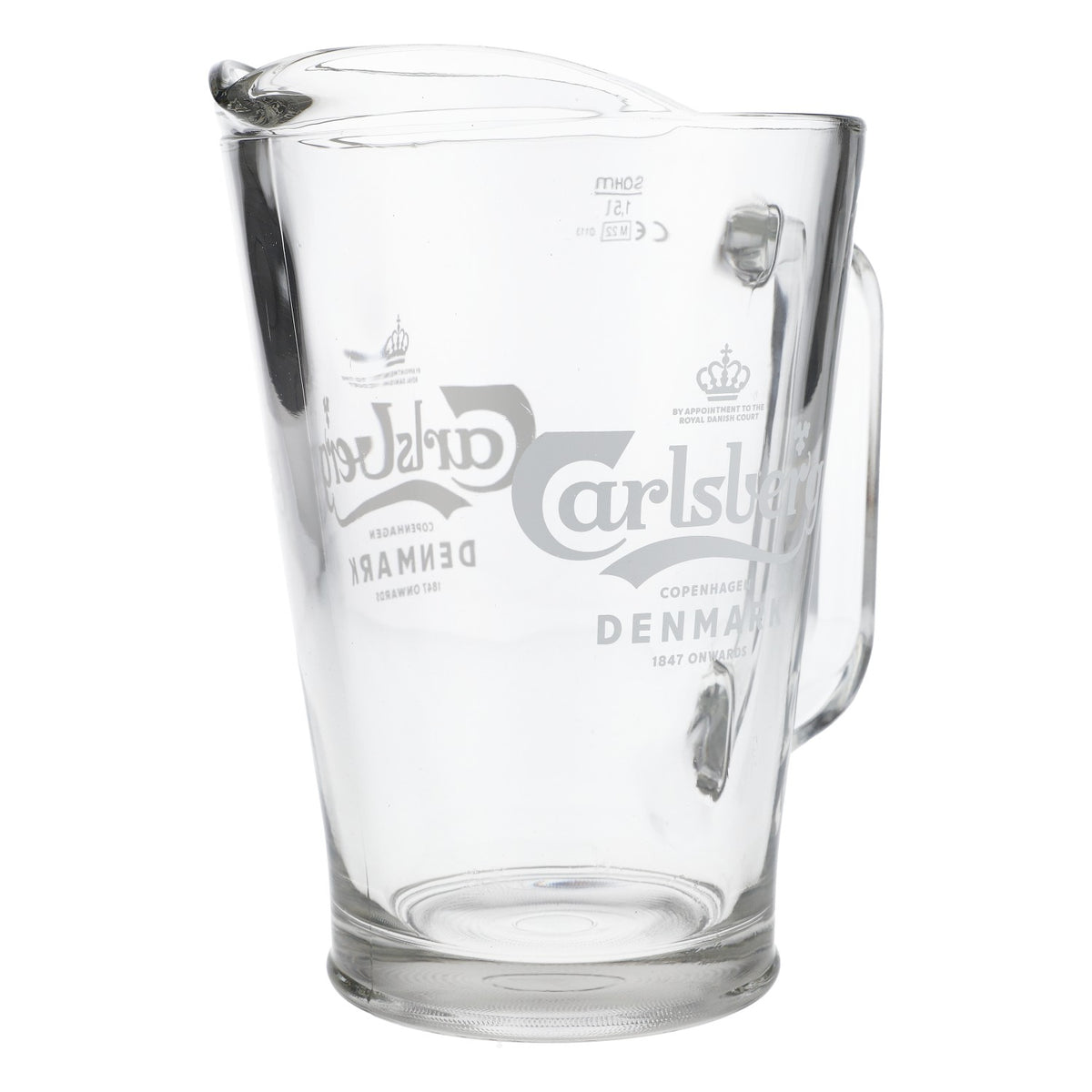 Carlsberg Bière Verre Carafe Pichet Verre véritable Verseur Fête Logo Horizontal – Vue 2