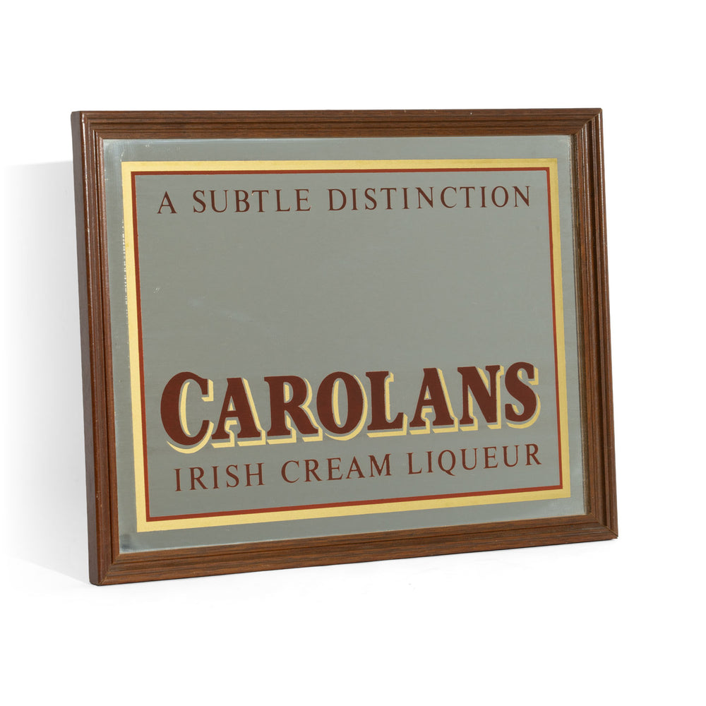 Carolans Liqueur Miroir Miroir publicitaire Accessoires de bar Décoration murale Cadre marron