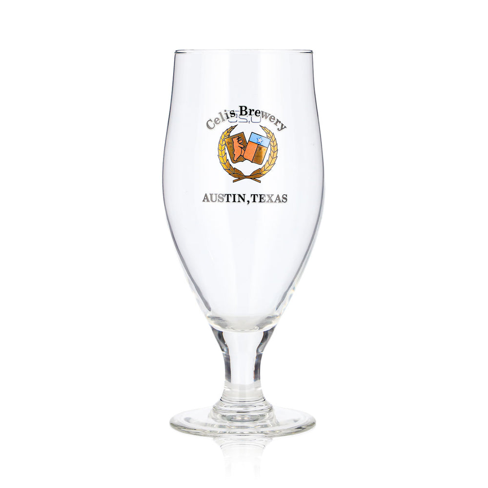 Verre à bière Celis Brewery, 0,25 l, modèle « Pokal », Austin, Texas, logo bronze