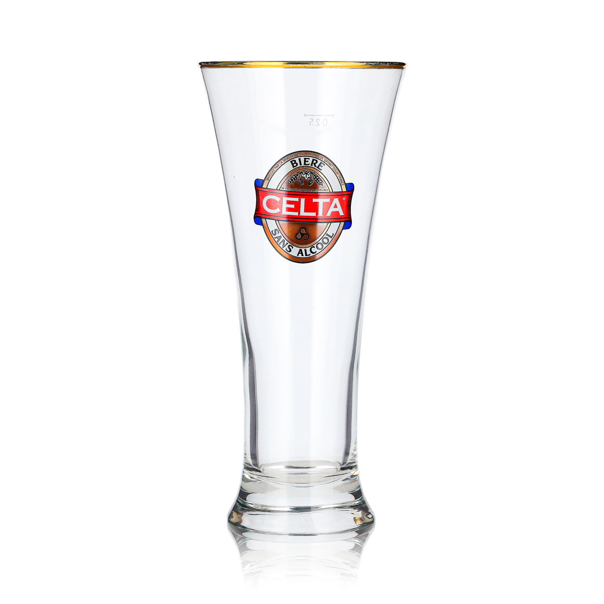 Verre à bière Celta, 0,25 l, en forme de coupe, avec bord doré