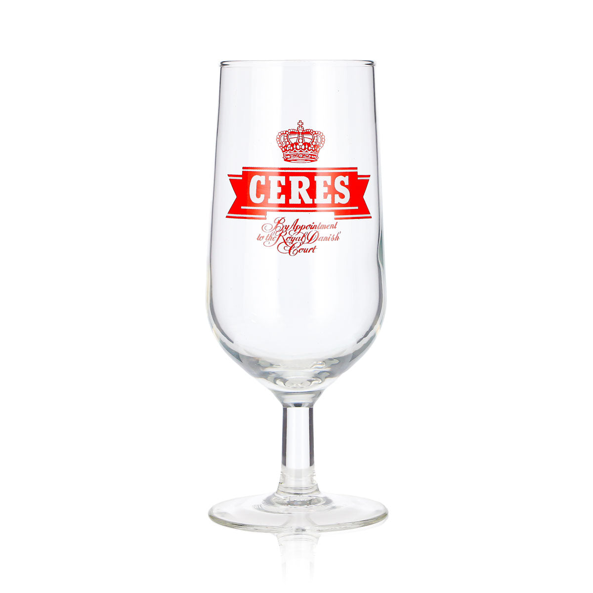 Verre à bière Ceres 0,3 l, forme coupe, logo rouge