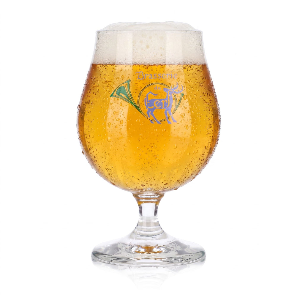 Verre à bière Cerf 0,5 l, forme tulipe, Brasserie Durobor, verre à bière, verre à pied, verre à bière tulipe
