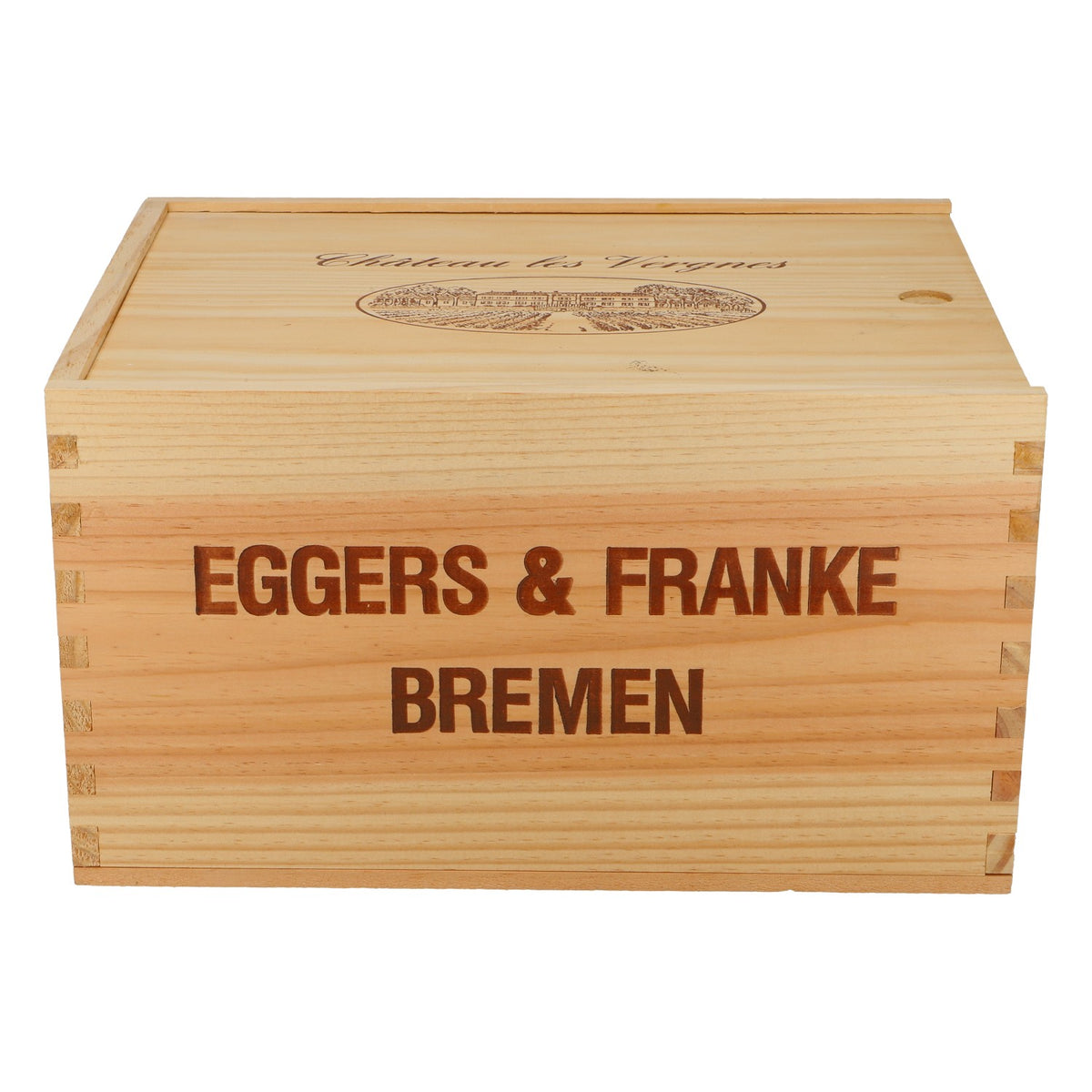 Caisse en bois « Château les Vergnes » pour la décoration d'intérieur, 33 x 27 x 18,5 cm – Vue 2