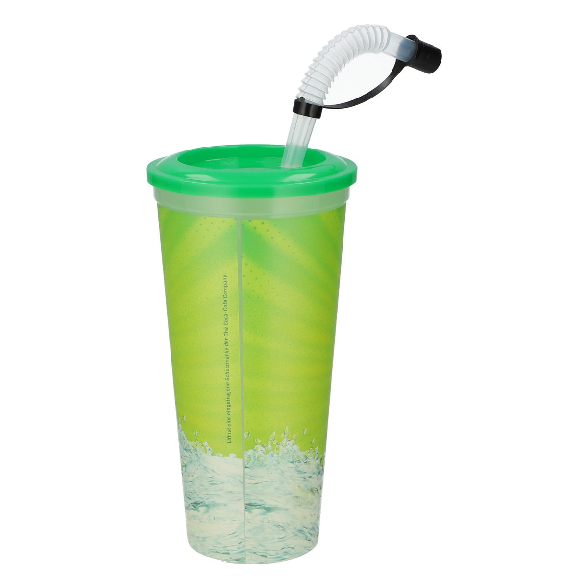 Gobelet réutilisable Coca-Cola Lift 0,6 l, motif pomme, avec paille, en plastique – Vue 2