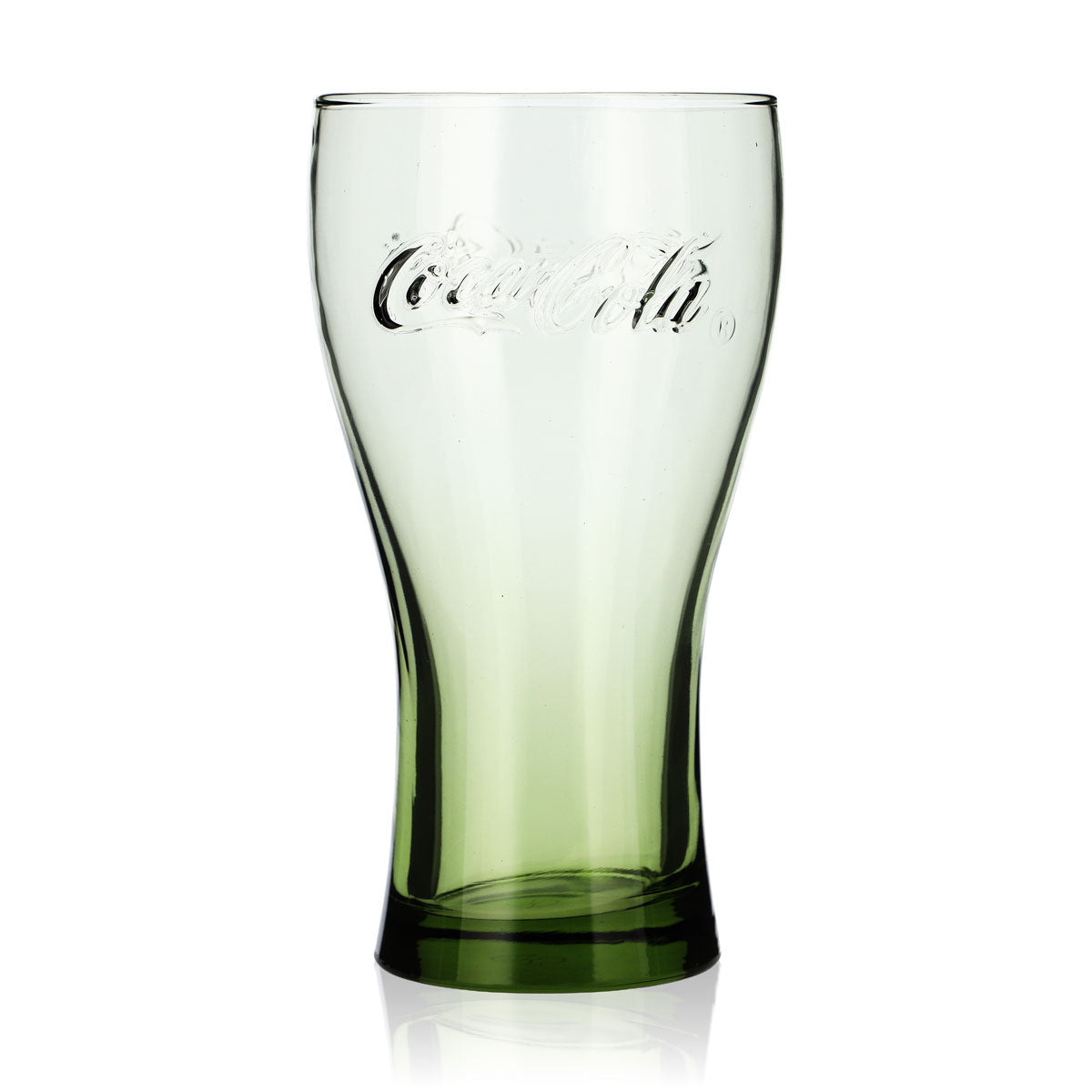 Verre à soda Coca-Cola 0,36 l, verre profilé, vert olive, McDonald's, style bengali