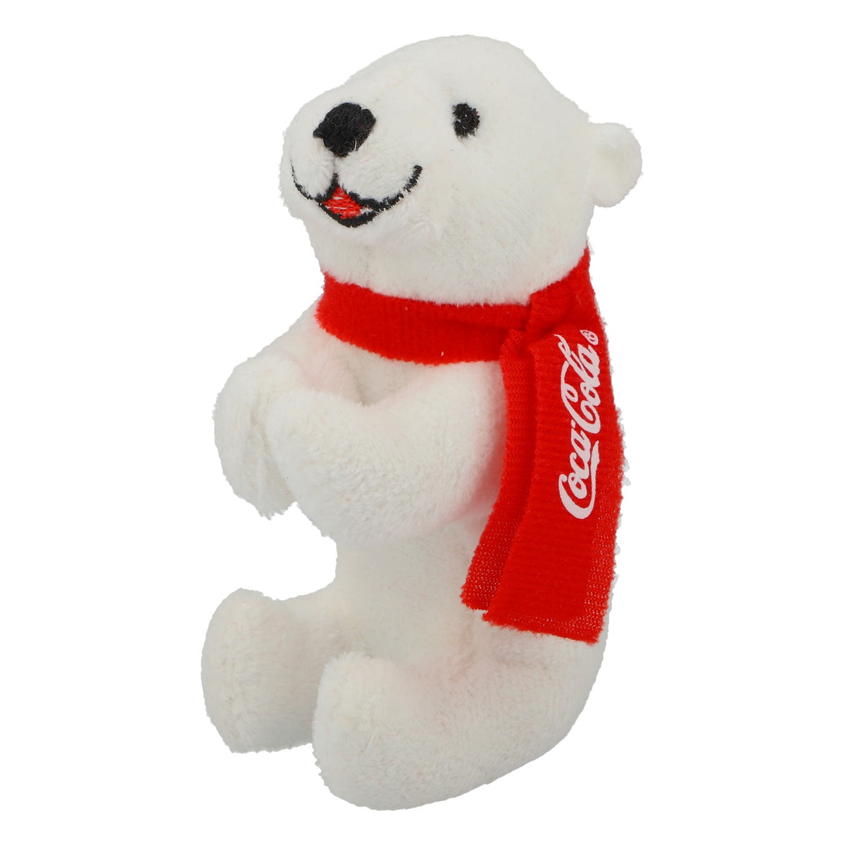 Peluche Coca-Cola, ours polaire debout, tissu mélangé, blanc