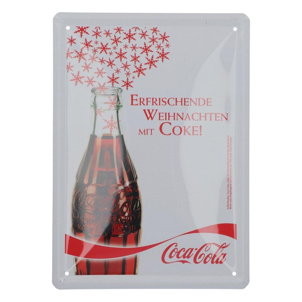 Panneau publicitaire Coca Cola 20 x 15 cm Panneau en tôle Noël rafraîchissant Mur