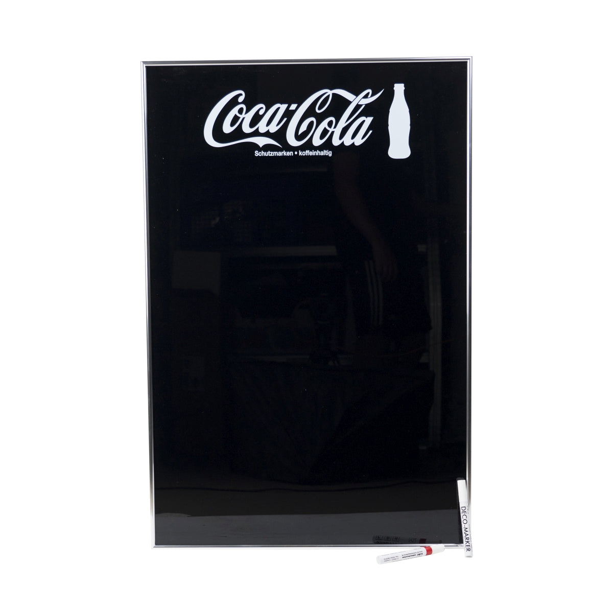 Tableau blanc Coca Cola 90 x 60, noir, marqueur, panneau publicitaire, décoration murale